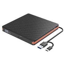 외장cd롬 외장odd 블루레이외부 DVD CD 드라이브 USB 3.0 및 유형 C 인터페이스가있는 버너 PC 노트북용, 한개옵션0
