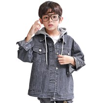 더베이지 가을 주니어 남아 청자켓 에이블 데님 자켓 J6887 아동 초등학생 후드 탈부착