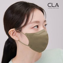 CLA 슬림핏 대형(남성권장) 새부리형 2D 컬러 국산 4중 MB필터 마스크, 1매입, 25개, 카키