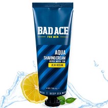 BAD ACE Aqua 애프터 쉐이브 밤 남성용 | 한국 스킨 케어 포스트 로션 홍조 자극 및 면도기 화상으로부터 피부를 진정시키고 진정시킵니다 제주 오션 (85g/3온스)54, Jeju Ocean Shaving Cream