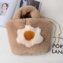 퍼 플라워 가방 로투스 크로스백 여성용 숄더 토트백 털가방 여행 비치 가방 미니