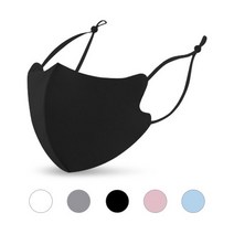 3D 끈조절 네오플랜 컬러 마스크 연예인 패션 마스크 방한 마스크 (두께 2종 5 Color), 1. 블랙 (1mm)