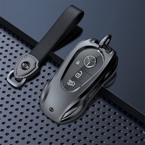 벤츠 키케이스 자동차 키커버 키링 키홀더 키커버, 메르세데스-벤츠C블랙 +카표지끈