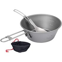 티타늄 시에라 컵 300ml 450ml 야외 캠핑용 접이식 티타늄 그릇 바베큐 접이식 스푼 일본정품 일본정품, 450ml+스푼