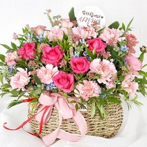 전국당일도착 카네이션 꽃바구니 생화 화분 꽃다발 선물 어버이날 스승의날 당일 꽃배달 서비스 (99플라워), 14.[A1938]-핑크빛은혜카네이션