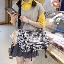 Jul.27 6번 가방 여 여름 캔버스 가방 ins 카고 홍콩풍 수업에 지브라 숄더 크로스백가방 뉴타임즈 Z