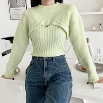 겟잇미 자리탄 컬러 기본 데일리 나시 니트