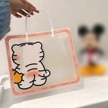 쇼핑백 투명 pvc 포장 핸드백 외출 패션 pp 쇼핑백 옷가게용 귀여운 호랑이 선물 가방 제작 가능, 04 2개장-스크럽