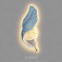 고급벽시계 LED 벽 램프 깃털 크리에이티브 침실 침대 옆 복도 거실 그림, 29.E - 65x180cm