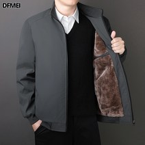 DFMEI 중장년 기모자켓 남가을겨울 캐주얼코트 도톰한 기모에 하이넥자켓 중년 아빠룩