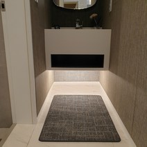 우아한매트 현관 업소용 사무실 출입구 도어 입구 바닥 발매트 카페트, 100cm×150cm, 스트라이프 그레이