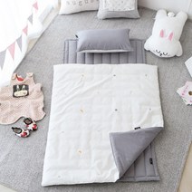 출산 육아 신생아 땀흡수 통기성 낮잠이불 영유아 순면 아기 솜 이불 패드 베개 세트, 별그대 낮잠+아이보리