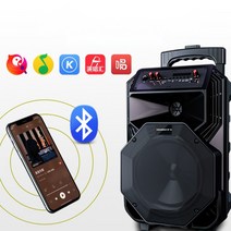 야외 캠핑 버스킹스피커 대형 블루투스 무선 트롤리 스피커 휴대용 마이크 가라오케, L