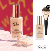 클리오 킬커버 광채 파운데이션 38g + 브러쉬 세트, 3호 리넨, 1세트