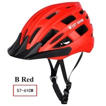 머리안눌리는 WEST BIKING-초경량 자전거 헬멧 통기성 안전 캡 산악 자전거 사이클링 헬멧 남성용 MTB, 09 B Style Red