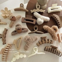 단발묶기 보브단발 붙임머리스타일링 머리 장식 세트 여성 패션 발톱 클립 커피 블랙 아크릴 큰 머리핀 헤어 악세서리 어, [08] 2조각,피스 8