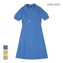 반에이크 더블버튼 카라 반팔 원피스_VB16OPMD03Z