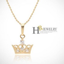 호림쥬얼리 14K정품)히트)세련)예쁜(HR)14K 시크릿 크라운 펜던트