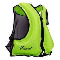 NAXER 공기 주입식 부력 재킷 조끼 성인용 카약 수트 40.8-90.7kg(90-200파운드) 쉬운 스노클링 수영 보트 패들보딩 수상 스포츠, Green