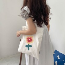 숄더 대용량 캔버스백 모던 심플 북유럽 에코백 귀여운 플라워 장바구니 가방