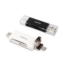 UNIC USB 마이크로SD 카드리더기 현대 기아차량 파인 아이나비 네비게이션 업그레이드 스마트폰 호환 5핀 C타입, 블랙, MXC-800