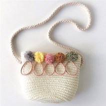 핸드메이드 라탄백 크로스 바디 미니 숄더 백 직조 가방 메신저 핸드백 여자 여름 밀짚 비치 가방 수제 꽃 등나무 가방온니원