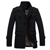 남성 캐주얼 자켓 남성용 윈드 브레이커 빅사이즈 가을 씻어 코튼 클래식 롱 의류 트렌치 코트