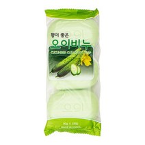향기좋은 오이 비누 3개입 2P 호텔 목욕탕 세숫비누, 쿠팡BST 본상품