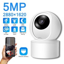 아기캠 베이비 펫캠 가정용CCTV 5MP IP 와이파이 카메라 감시 풀 컬러 나이트 비전 실내 비디오 카메라 보안 자동 인간 추적 캠 모니터 v y, 카메라 5MP 128G 카드_EU 플러그
