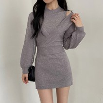 더핑크 / [더핑크] 뮤브 니트 미니 원피스+볼레로 니트