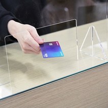 투명 아크릴 칸막이 뚫림형/막힘형 사이즈별 택1 안내 카운터 급식실 학교 도서관, 본품