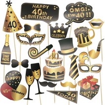Chicinlife 1pcs 생일 축하 사진 부스 프레임 소품 어린이 호의 성인 생일 파티 photobooth 소품 기념일 용품, 40일