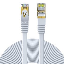 0.5m CAT7 LAN 케이블 범주-7 Veetop 고속 10Gbps 750MHz RJ45 플랫 손톱 부러짐 방지 이중 실드 이더넷 STP PS4 PLC Macbook ADSL 회선 CATV 회선 광통신 회선 ISDN 회선에 대응(0.5m 흰색)