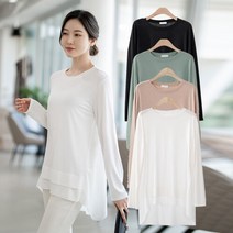 엄마옷 모슬린 무지 쉬폰 긴팔 티셔츠 YTS203005 마담/미시옷/중년여성의류/50대/60대여성옷/빅사이즈