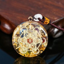 게르마늄목걸이 미세전류 일본자석 운동선주 혈액순환 원적외선 자석 음이온 목걸이 orgonite 에너지 로터스 펜던트 청록색 reiki 옴 요가 치유 emf 수지 스리랑카 선물, 4