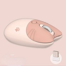 무선 무소음 게이밍 버티컬 마우스 2.4G 광학 귀여운 고양이 만화 음소거 컴퓨터 인체 공학적 미니 3D 오피스 아이 소녀 선물 PC 노트북, Milk tea color