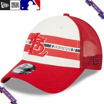 [미국정품] 901204 스냅백 캡모자 MLB [세인트루이스 카디널스] 뉴에라 Team Stripe Trucker 9FORTY Snapback Hat - White/Red