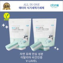 애터미 식기세척기 올인원 세제 6인용 12인용 자연유래 안심성분 고농축 이탈리아비건인증 브이라벨, 12인용(14g x 60개)
