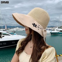 모자 여자 여름 흑고무 차양 자외선 차단 밀짚모자 처마 펀칭 통기 조립 얼굴 가리다 작다 어부 모자 습하다