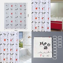 YOLOMAM 고양이 샤워커튼 150X180CM 화장실커튼 욕조커튼