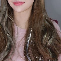 제이와이홀딩스 반짝이 펄 포인트 컬러 헤어피스 브릿지 포인트, 그린