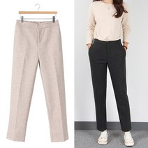 나인뮤즈 여성 도톰한 겨울 기모 빅사이즈 밴딩팬츠 슬랙스 ~3XL W심플밴딩슬랙스