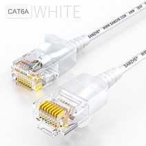네트워크 모니터링 테스트기 Samzhe-이더넷 케이블 Cat7 랜 UTP CAT 7 RJ 45 네트워크 RJ45 인터넷 모뎀 라우터 케이블용 패치 코드, 02 CAT 6A Silm White, 01 0.5m