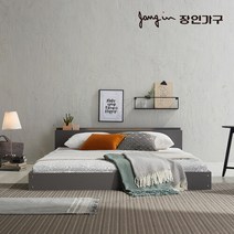장인가구 비비드 저상형 LED조명 USB포트 침대Q(본넬) DYD-540Q, 내츄럴오크