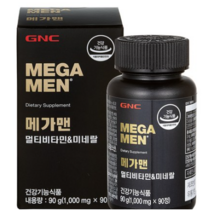 GNC 메가맨 멀티비타민 앤 미네랄 90g, 5개, 90정