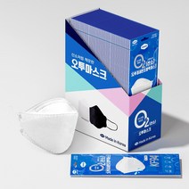 오투미세먼지방역마스크 국산 KF94 화이트 블랙 대형 중형 1매입 50개, 중형 50매