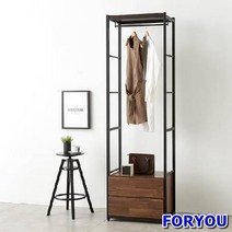 ForU53 스토리홈 리코 드레스룸 서랍장 2단 행거 수납장 장롱 선반, 멀바우, 상세페이지 참조