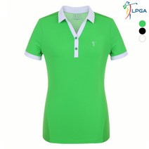 [LPGA골프웨어] 여P 에리배색 제에리 반팔 티셔츠(L192TS525P)