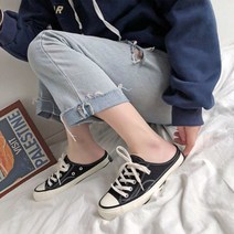 바이시유 남여공용 캔버스 뮬 블로퍼 슬리퍼운동화 베이직 스니커즈 커플 신발