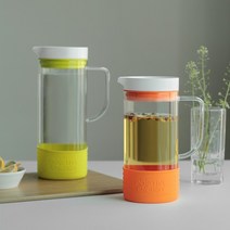 홈카페 냉장고물병 내열 강화유리 물병 1L 1.4L, 멜라물병 그린 1L